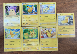 7 Unique Pikachu Card Lot Pokemon TCG - Image 1