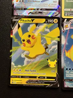Pikachu Celebrations 25th Anniversary TCG Cards Lot of 4 Flying Surfing VMAX NM - Image 4