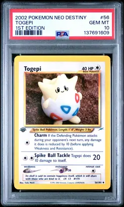 2002 POKEMON NEO DESTINY 1ST ED #56 TOGEPI PSA 10 - Image 1