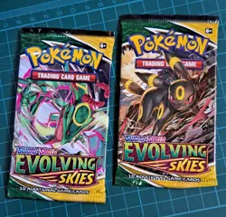 Pokemon Evolving Skies EMPTY Booster Packs X2 Rayquaza & Umbreon SEE DESC + PICS - Image 1