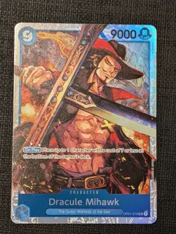 One Piece Romance Dawn Dracule Mihawk OP01-070 NM Foil Super Rare - Image 1
