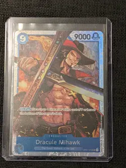 One Piece Romance Dawn Dracule Mihawk OP01-070 NM Foil Super Rare - Image 3