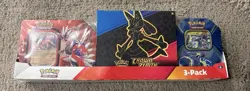 POKEMON Trading Cards TCG Costco 3 Pack Bundle CROWN ZENITH ETB + 2TINS NEW SEAL - Image 1