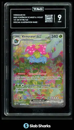 2023 POKEMON SV 151 MEW EN #198/165 VENUSAUR EX SPECIAL ILLUSTRATION RARE TAG 9 - Image 1