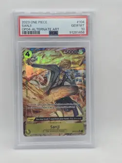 Sanji (OP04-104 SR) Alt Art PSA 10 - One Piece ENGLISH - Image 1