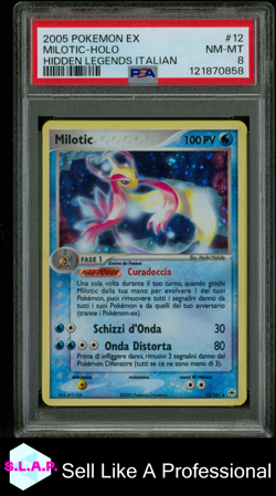 MILOTIC-HOLO HIDDEN LEGENDS ITALIAN POKEMON IT EX HIDDEN LEGENDS 2005 12 PSA 8 - Image 1