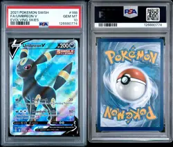 2021 POKEMON SWORD & SHIELD EVOLVING SKIES 188/203 UMBREON V PSA 10 Gem Mint - Image 3