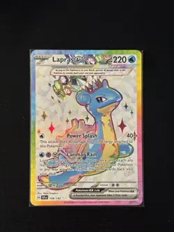 Lapras Ex 158/142 - Super Rare - Stellar Crown - Full Art Pokemon TCG NM - Image 1