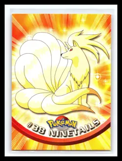 💥 Ninetails 1999 Topps Pokemon TV Non Holo Animation Series Black Logo # 38 - Image 1