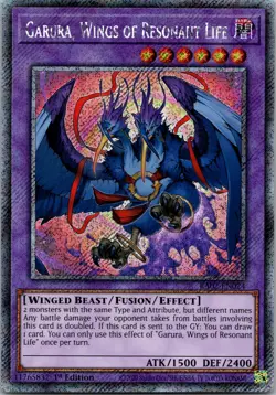 Yugioh Garura, Wings of Resonant Life RA02-EN024 1st Ed Platinum Secret Rare NM - Image 1