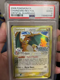 2006 Pokemon EX Charizard Reverse Holo Crystal Guardians PSA 2 - Image 1