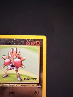 Hitmonchan #2 Best of Game WINNER Stamp Reverse Holo Pokemon TCG Card - Image 3