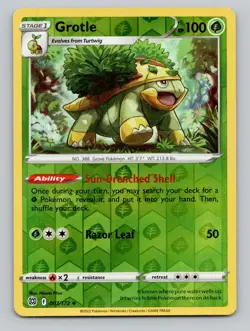 Reverse Holo Grotle 007/172 Uncommon SWSH09: Brilliant Stars Pokemon - Image 1