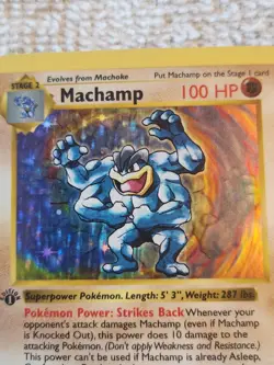 Machamp 8/102 Base Set (Shadowless) 1st Edition Holo Rare Pokemon Card LP - NM - Image 2