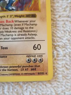 Machamp 8/102 Base Set (Shadowless) 1st Edition Holo Rare Pokemon Card LP - NM - Image 5