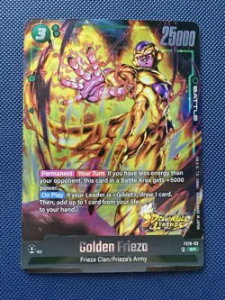 Dragonball Z Golden Frieza Super Fusion World Secret Rare Foil Card - Image 1