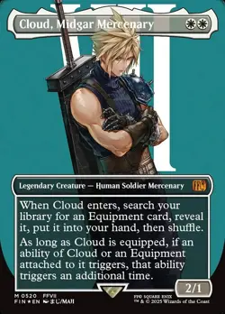 MTG - Cloud, Midgar Mercenary - Fanart Surge Foil Final Fantasy - EDH / Playtest - Image 1