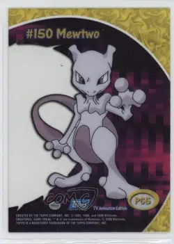Mewtwo Topps Chrome Pokemon TV Animation Edition Clear Chase Cards #PC5 2000 - Image 2