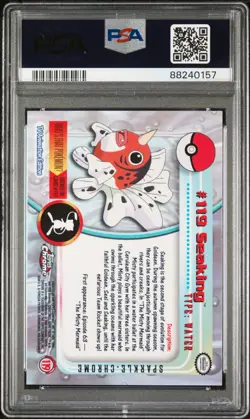 2000 TOPPS CHROME POKEMON T.V. SPARKLE #119 SEAKING PSA 10 - Image 2