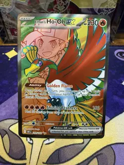 Pokemon TCG Ethan's Ho-Oh EX Ultra Rare Full Art Destined Rivals 209/182 - Image 1