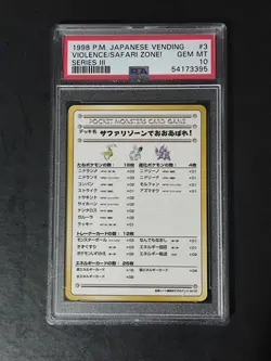 Violence in the Safari Zone! #3 1998 Pokemon Vending Series III Scyther PSA 10 - Image 1