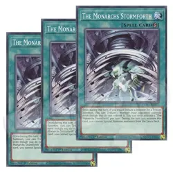 Yugioh - The Monarchs Stormforth x 3 - 1st Edition LP - Plus Free Holo Card - Image 1