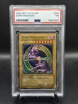 2002 Yu-Gi-Oh! Dark Magician SDY-006 Ultra Rare PSA 7 Unlimited - Image 1