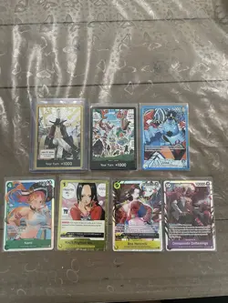 ONE PIECE OP-14 LOT MIHAWK DON GOLD BOA HANCOCK NAMI DOFLAMINGO JINBE CARDS - Image 2