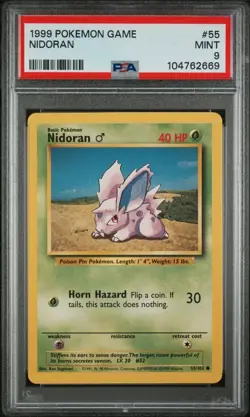 1999 Pokemon Game #55 Nidoran PSA 9 - Image 1