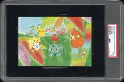 Pikachu Togepi Slowpoke Pokemon Card Southern Islands Postcard Nintendo PSA 9 - Image 1