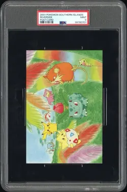 Pikachu Togepi Slowpoke Pokemon Card Southern Islands Postcard Nintendo PSA 9 - Image 4