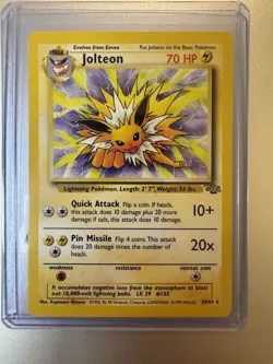 Pokemon TCG Jolteon #20/64 Jungle Set Non Holo Rare WOTC VTG 1999 NM - Image 1