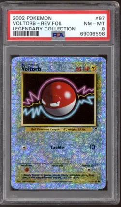 Pokemon Legendary Collection Reverse Holo Foil Voltorb 97/110 PSA 8 - Image 1
