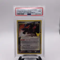 2021 POKEMON CELEBRATIONS CLASSIC COLLECTION 17/17 #17 UMBREON GOLD STAR PSA 9 - Image 1