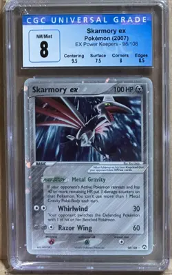 CGC 8 Skarmory ex 2007 EX Power Keepers 98/108 Holo Pokemon Card - Image 1