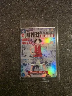 One Piece Monkey D. Luffy US Voyage College Basketball Promo Card Gonzaga SEALED - Image 1