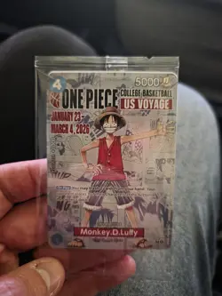 One Piece Monkey D. Luffy US Voyage College Basketball Promo Card Gonzaga SEALED - Image 2
