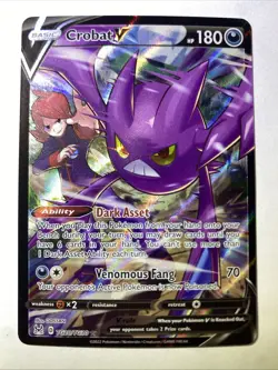 Pokemon TCG NM Crobat V Lost Origin Trainer Gallery TG20/TG30 Holo Ultra Rare NM - Image 1