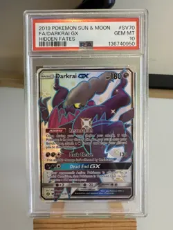 Pokemon PSA 10 Darkrai GX SV70/SV94 Sun & Moon Hidden Fates Shiny Vault Mint - Image 1