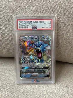 2017 Pokemon Sun & Moon FA/ Gyarados GX Crimson Invasion #101 PSA 10 - Image 1