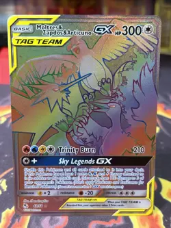 Moltres & Zapdos & Articuno GX - 69/68 Hidden Fates Rainbow Pokemon - NM-LP - Image 1