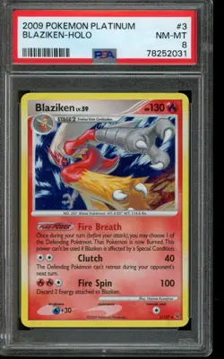 PSA 8 NM-MT Pokemon Blaziken Platinum Holo 3/127 - Image 1