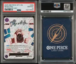 2025 ONE PIECE OP11-A FIST OF DIVINE SPEED ALTERNATE ART #080 GEAR TWO PSA 10 - Image 1