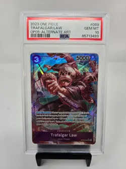 2023 One Piece Trafalgar Law OP05 Alt Art PSA 10 Awakening of a New Era English - Image 5