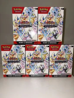 X5 Pokemon Prismatic Evolutions Booster Bundle Empty Boxes *BOX ONLY* - Image 2