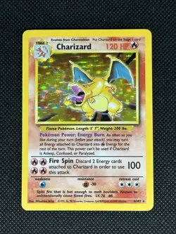 Pokemon TCG Charizard Base Set 4/102 Holo Unlimited Holo Rare LP - Image 1