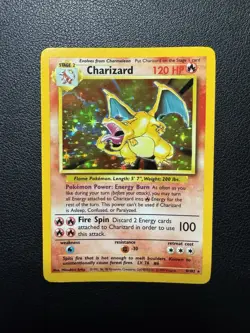 Charizard 4/102 Holo Blue Dot Error Misprint 1999 Base Set Pokemon Card TCG LP - Image 1