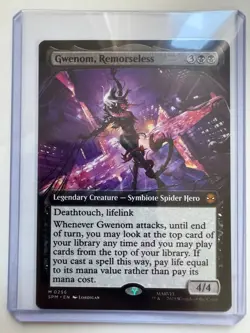 Gwenom, Remorseless Extended Art Non-Foil 0256 MTG Marvel's Spider-Man Mythic NP - Image 1