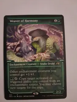 Weaver of Harmony Showcase NM Kamigawa Neon Dynasty MTG Magic the Gathering - Image 1