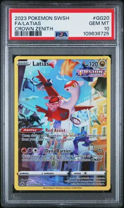 2023 POKEMON SWORD & SHIELD CROWN ZENITH #GG20 FULL ART/LATIAS PSA 10 - Image 1